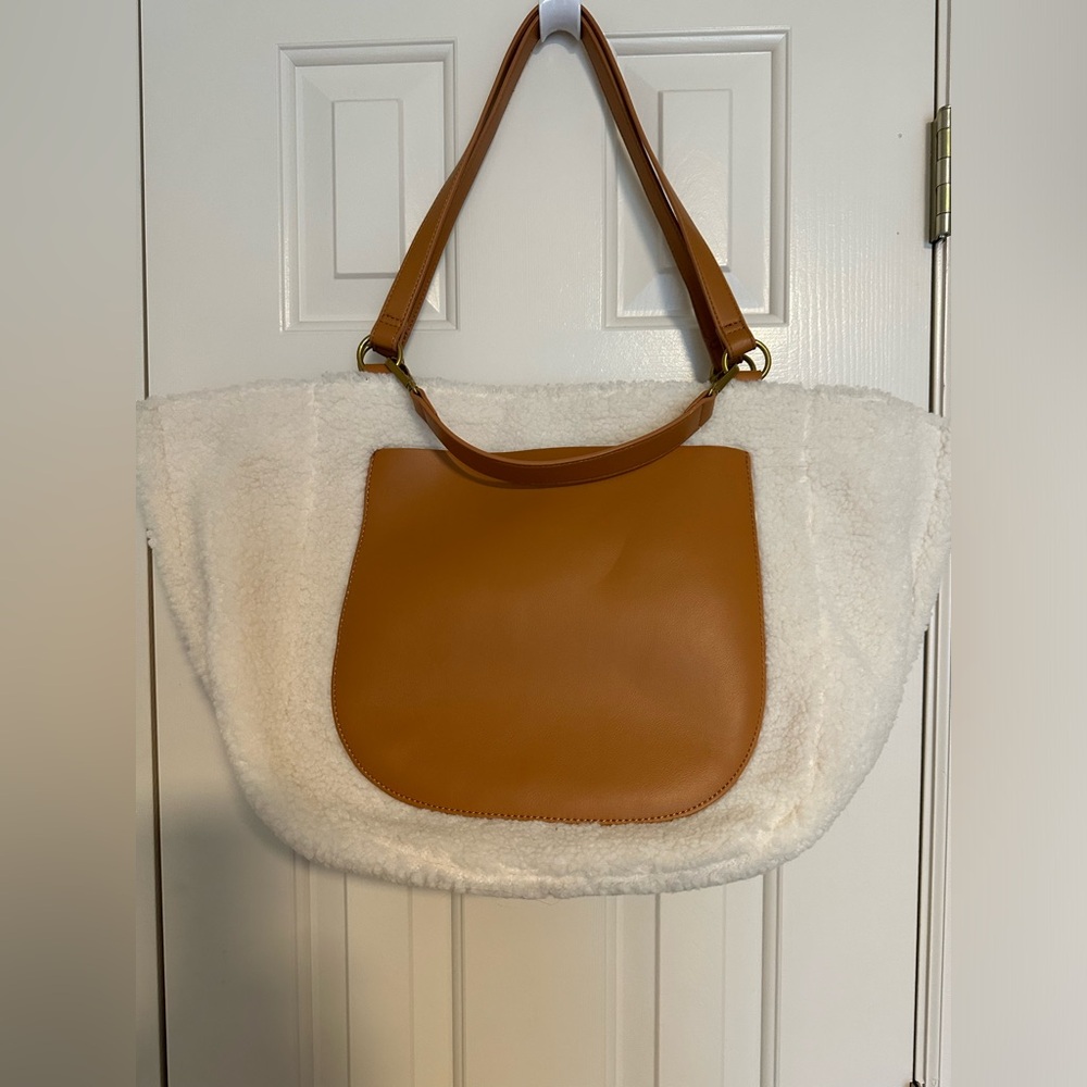 Anthropologie Highlands Faux Sherpa Tote New w/out Tags